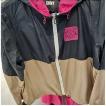 [S] DKNY MINI RIP-STOP JACKET WITH REFLECTIVE PIPING,BLACK/SAFARI, B3350514-BS9 (SD699)