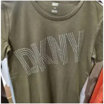 [S] DKNY LADIES LOGO RHINESTONE,OLIVE, B3360631-OLV (SD701)