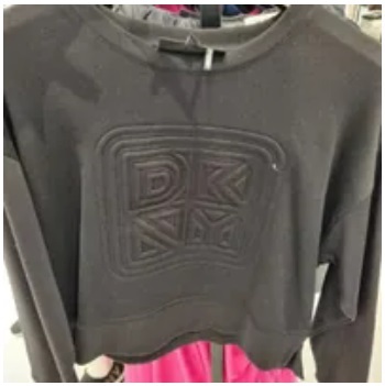 [S] DKNY COTTON JERSEY CREW WITH LOGO EMBOSSING,BLACK, B3361519-BLK (SD700)