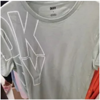 [S] DKNY MEN'S EXPLODED LOGO OUTLINE TEE,SEAFOAM, M2313003-SEA (SD702)