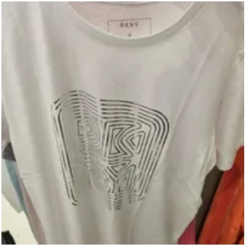 [S] DKNY LADIES GEOMETRIC LETERRING LOGO PRINT T-SHIRT,WHIT, B3360758-WHT (SD705)