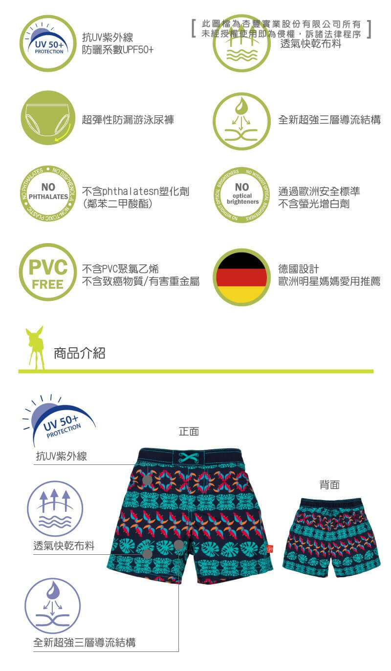 LASSIG嬰兒游泳尿布褲,獨家超強三層導流,外層防水,內層吸濕透氣不回滲,不須再穿尿布!兒童泳衣多款式可挑選,透氣快乾防曬抗UV紫外線,材質安全無毒