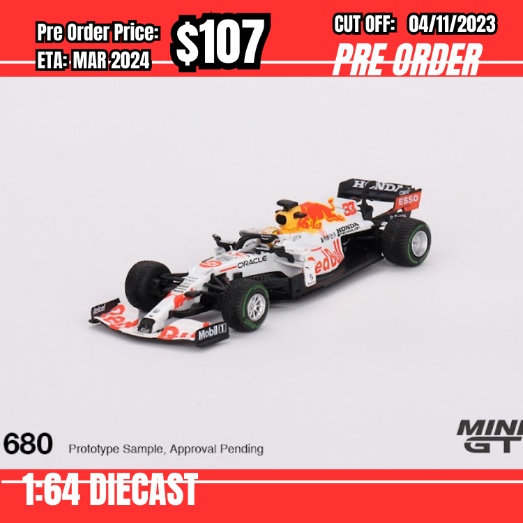 PO-$107 *Mini GT* 1:64 #680 Red Bull RB16B #33 Max Verstappen  2021 Turkish Grand Prix  2nd Place [OD22/10]
