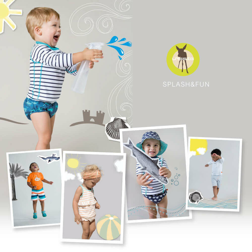 LASSIG嬰兒游泳尿布褲，獨家超強三層導流，外層防水，內層吸濕透氣不回滲，不須再穿尿布！兒童泳衣多款式可挑選，透氣快乾防曬抗UV紫外線，材質安全無毒