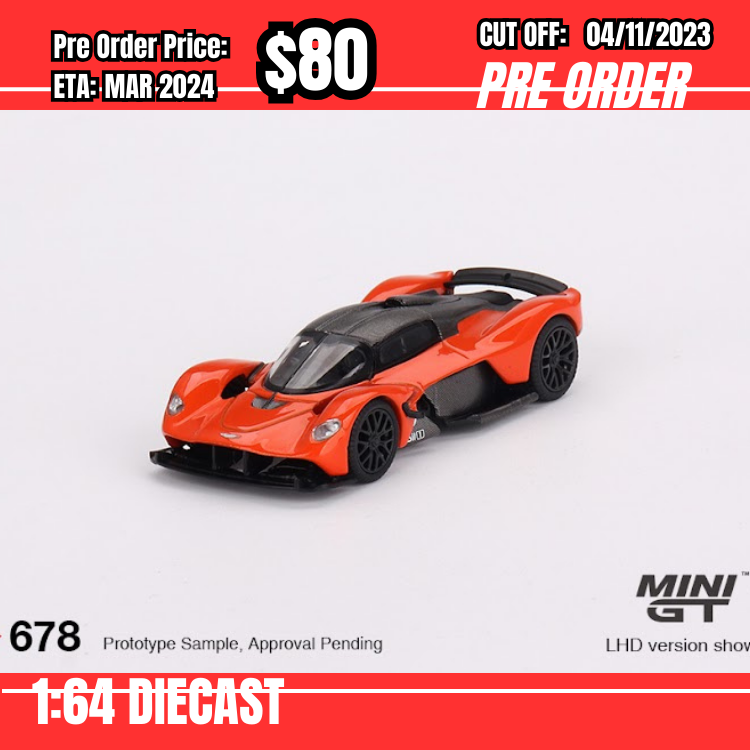 PO-$80 *Mini GT* 1:64 #678 Aston Martin Valkyrie  Maximum Orange LHD [OD22/10]