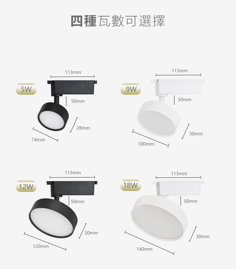 柔光軌道燈 尺寸