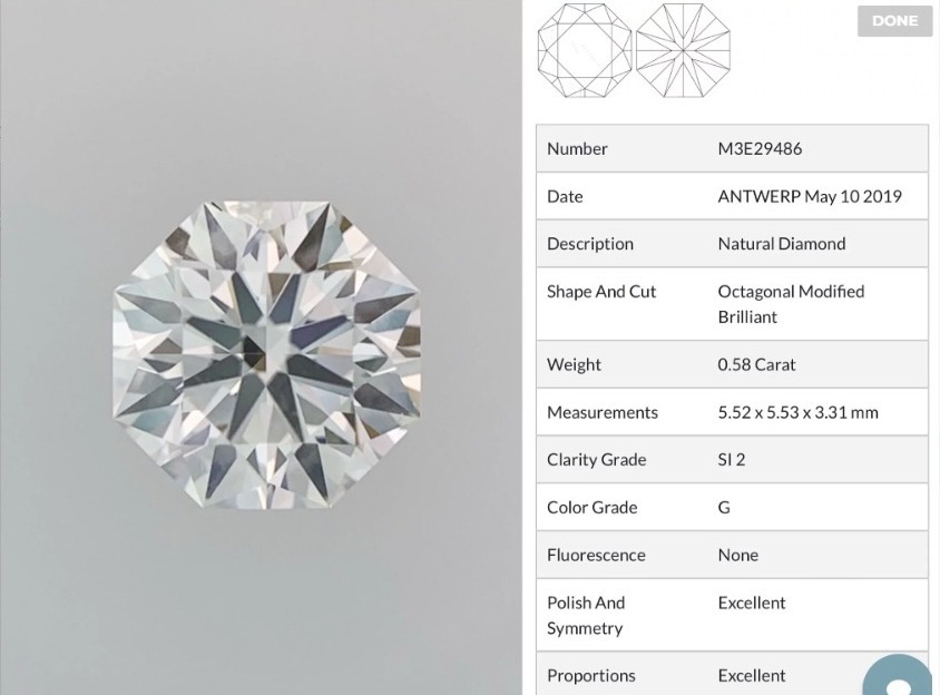 18K白金天然鑽石吊墜