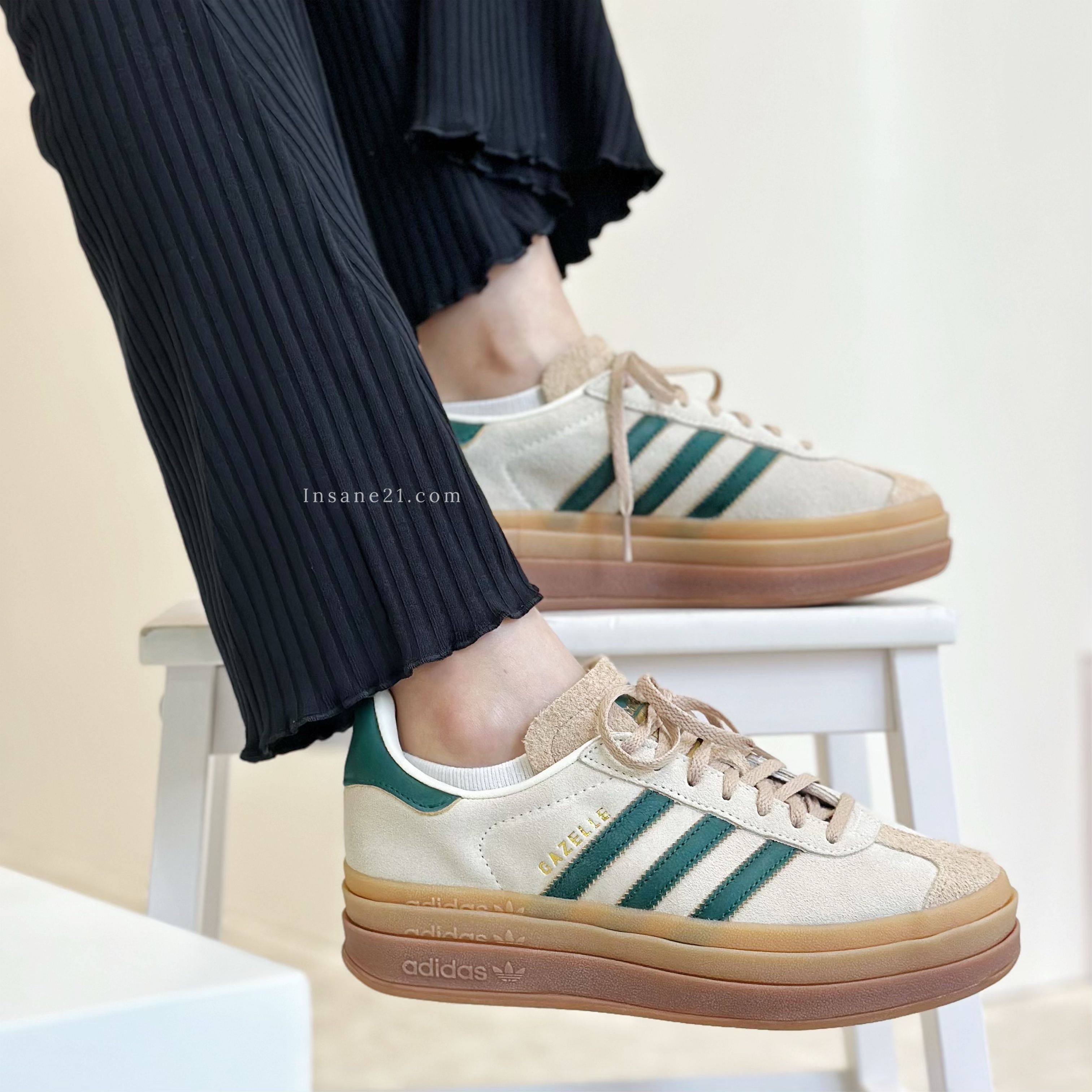 ADIDAS GAZELLE BOLD 榛果復古綠 奶茶 厚底 休閒鞋 女鞋 ID7056