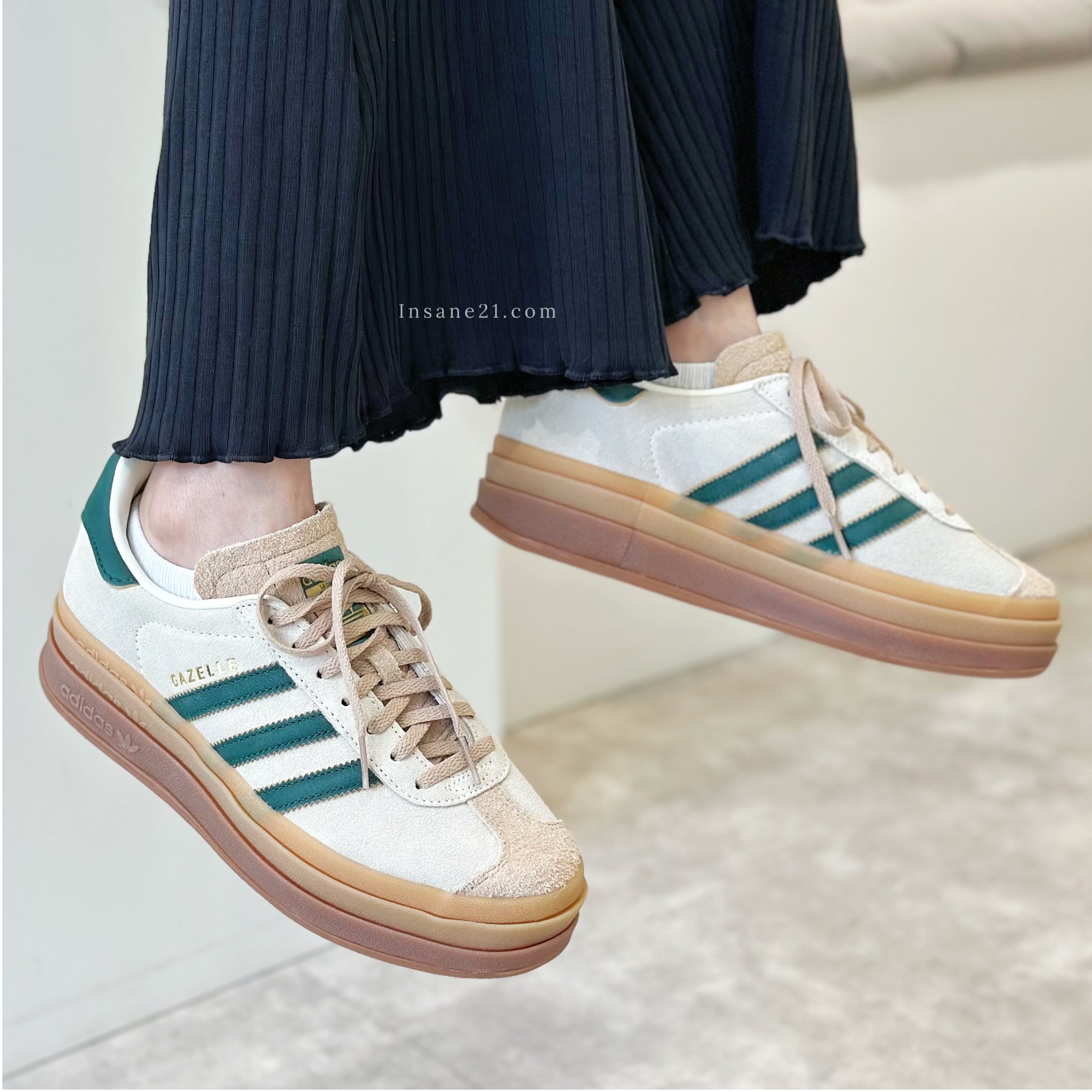 ADIDAS GAZELLE BOLD 榛果復古綠 奶茶 厚底 休閒鞋 女鞋 ID7056