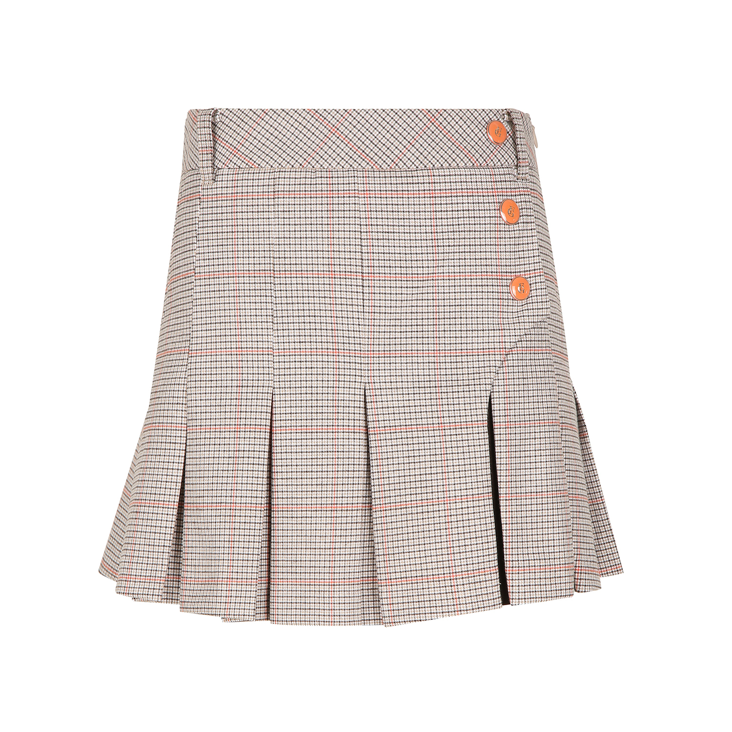 女10M【韓國FanTom】/美拉德風格 時尚混羊毛雙配色格子百褶裙褲/網美推薦高爾夫球裙