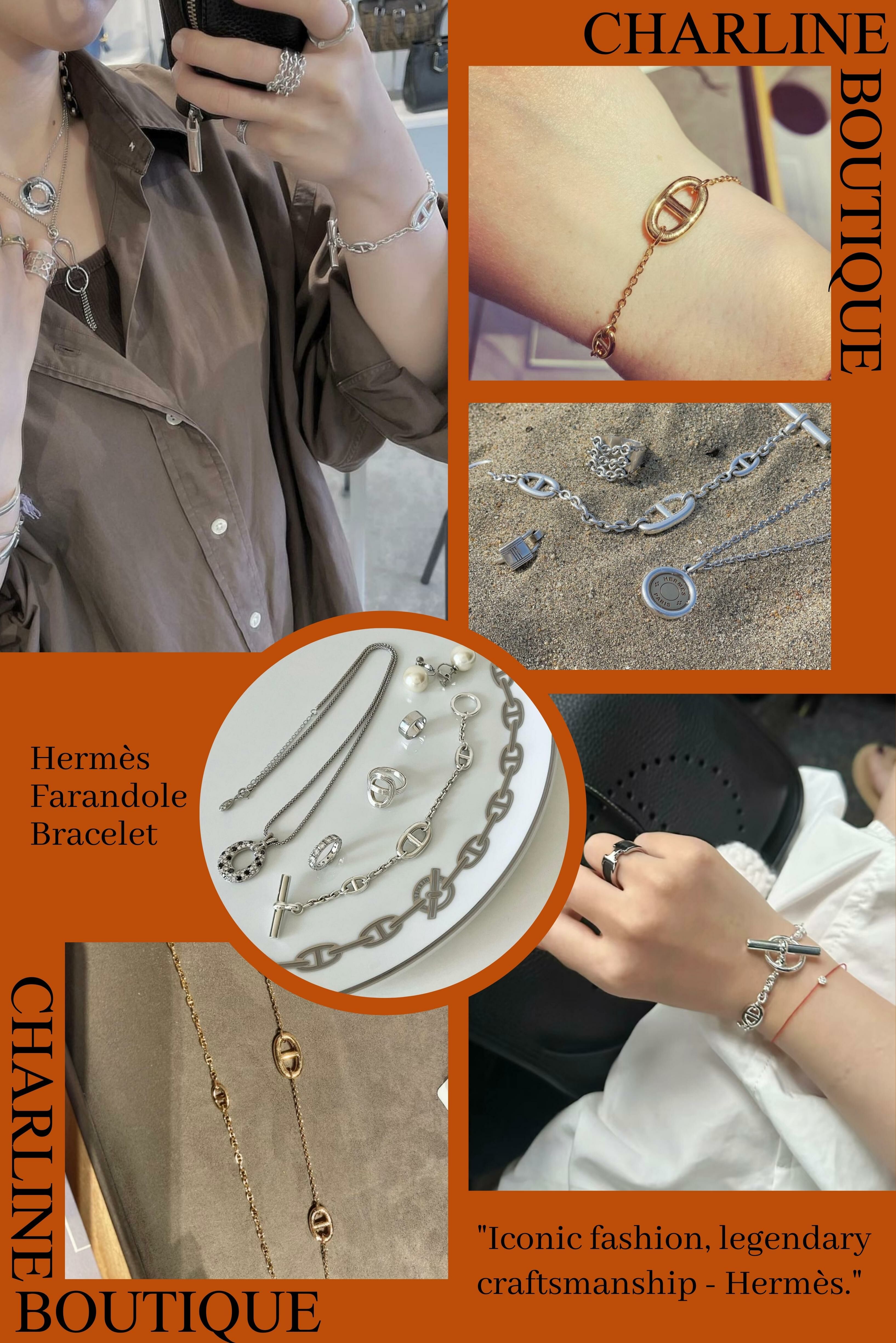 Hermès愛馬仕除了那些我們再熟悉不過的經典包款外，飾品也是深受廣大族群的喜愛，更是普遍女子初入門最無負擔的選項之一，而在Hermè眾多飾品中又以豬鼻子系列最有辨識度，可說穩居Hermès經典飾品的地位，不管是戒指， 耳環，手鍊或是項鍊等，多款迷人飾品展現Hermès的經典美學。不論您是優雅女性還是型格男士，都能找到合適的選擇，成為Hermès豬鼻子系列的養豬人！