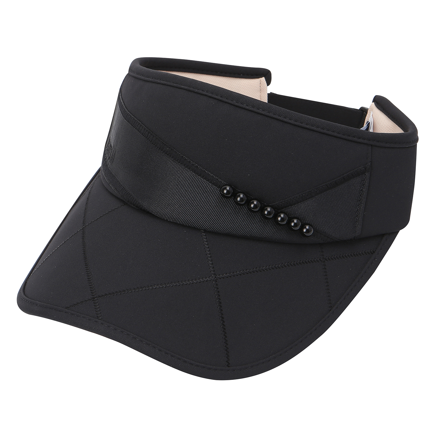 女10M【韓國FanTom】/正韓氣質優雅珍珠裝飾中空帽/遮陽帽 高爾夫球帽