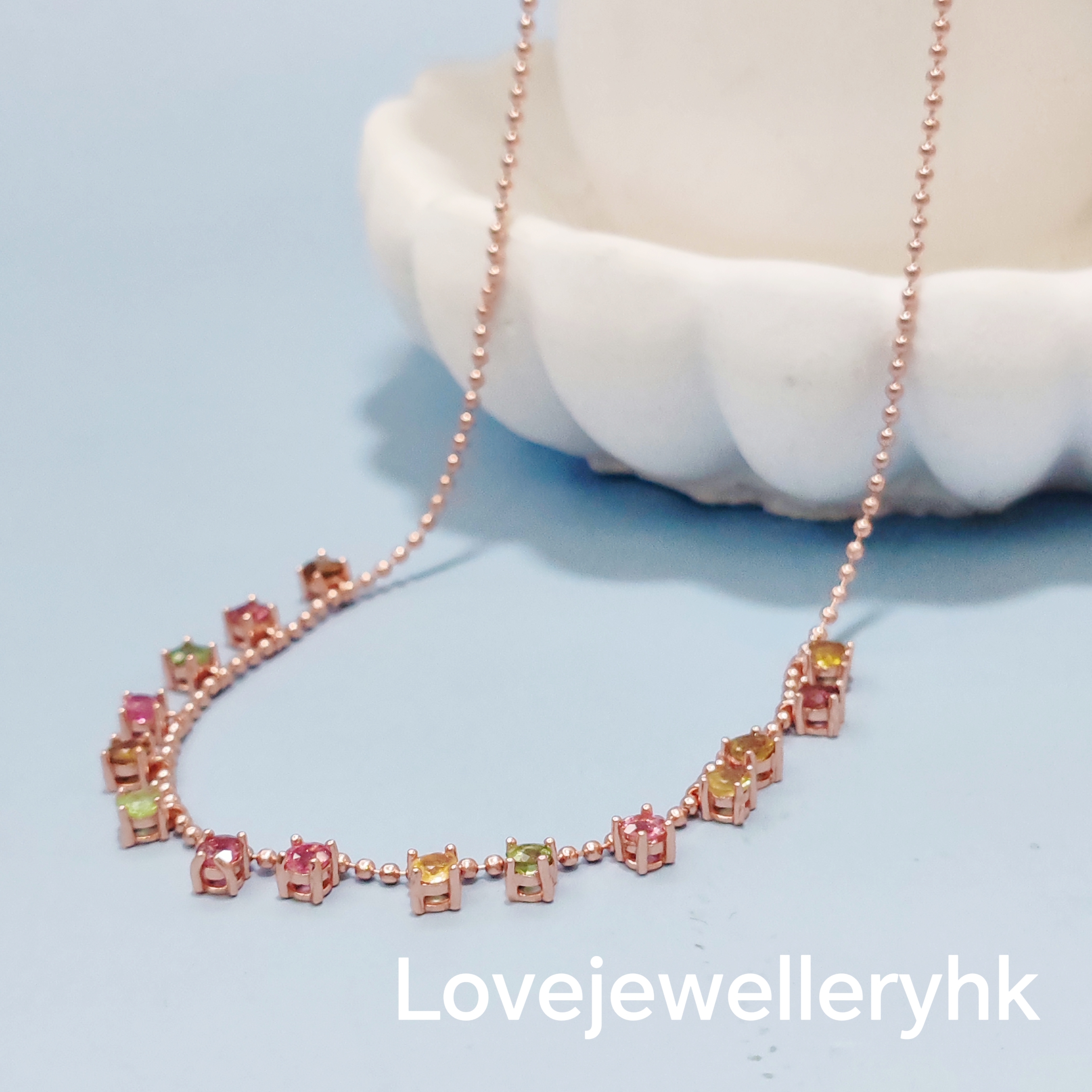 碧璽滿天星頸鍊     GN001