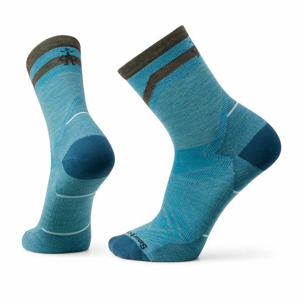 【Smartwool】機能跑步超輕減震印花中筒襪 瀑布綠 / SW001656L81