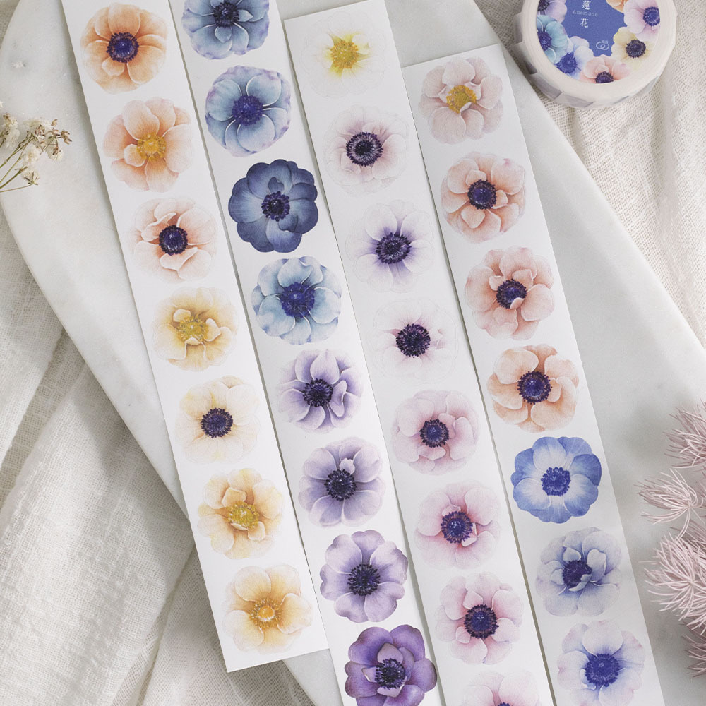 樂意Loi．銀蓮花 3cm割型紙膠帶 <整捲/分裝>