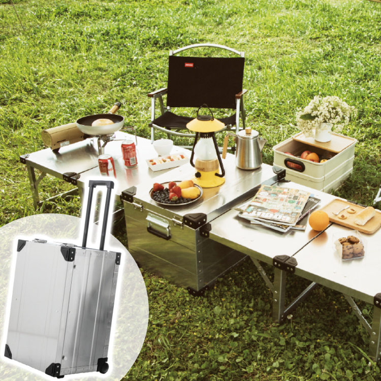 酷麥鋁箱PEAK ROAD附輪拉桿裝備鋁箱(含擴充邊桌)