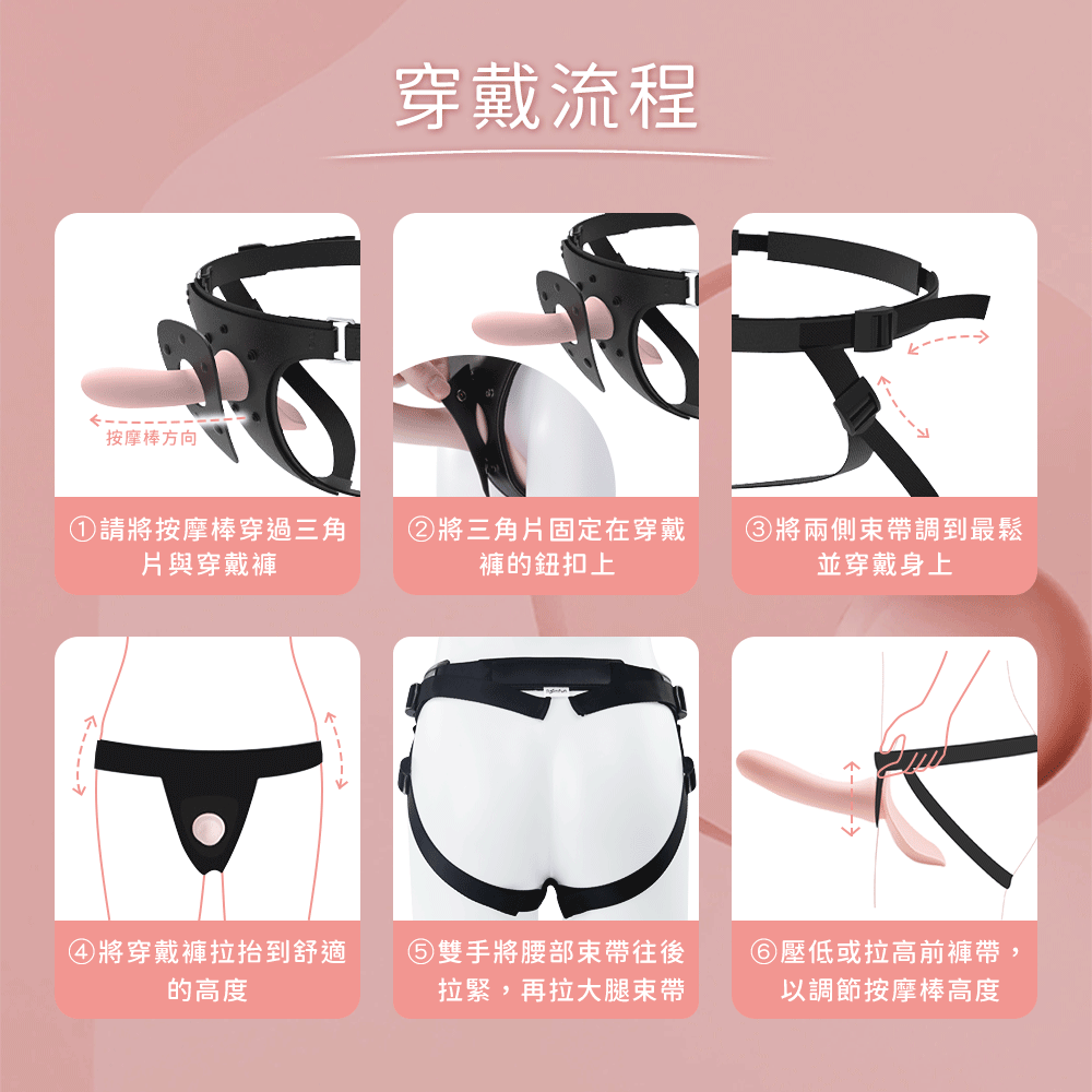 Balance 雙人共震褲|穿戴式電動按摩棒|女同志情趣用品|雙人共震穿戴式按摩棒,穿戴流程