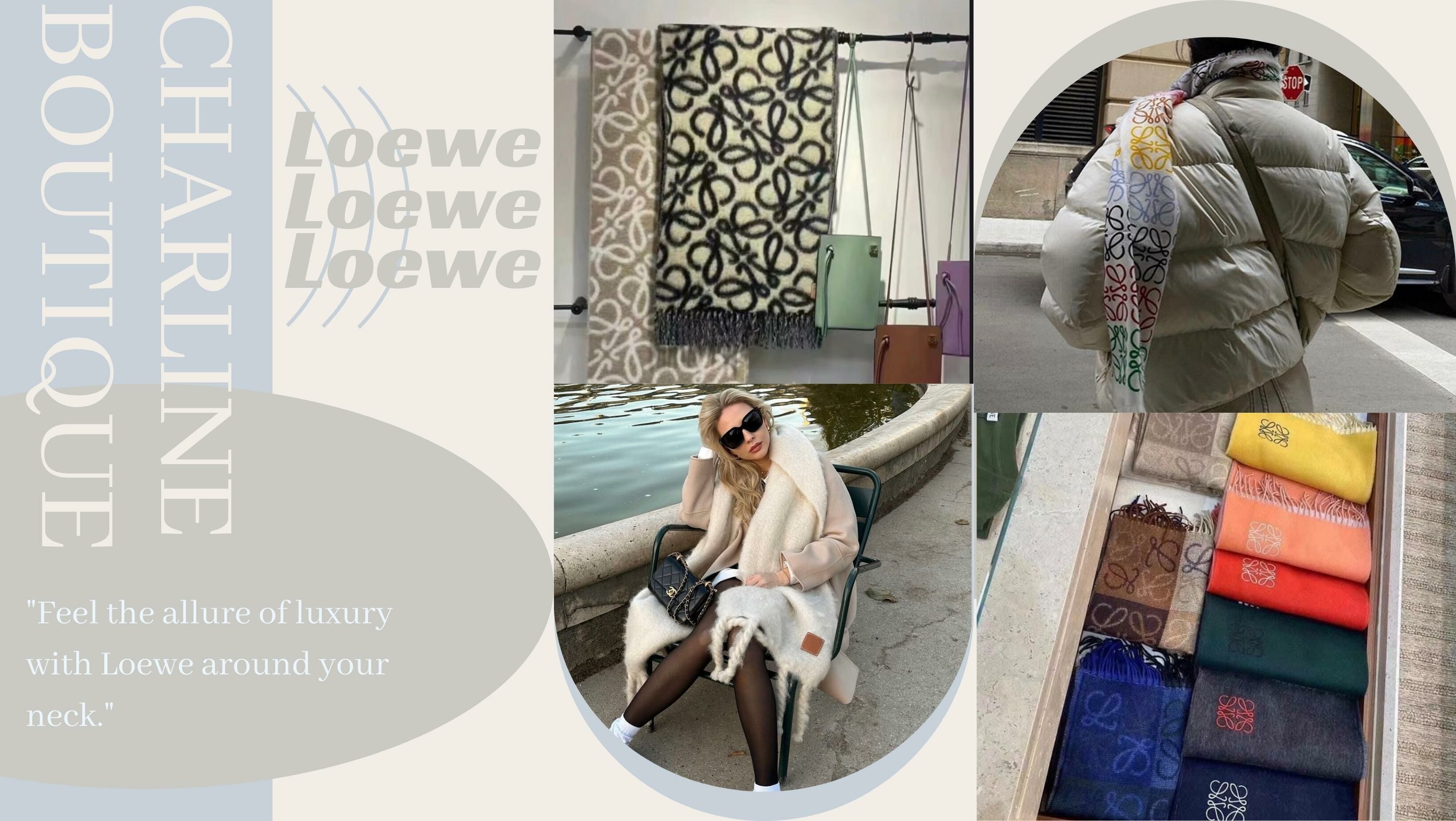 Loewe是一家成立於1846年的西班牙奢侈品牌，至今已有百年歷史。這個品牌以其卓越的工藝和設計而聞名，就連圍巾也不例外。它們最初是為了保暖而設計的，但很快就演變成了時尚界的熱門物品。在當今時尚世界中，圍巾已經成為了不可或缺的時尚配件。無論您是在寒冷的冬季需要保暖，還是在春夏季節中需要增添時尚感，Loewe 圍巾都能提供多種選擇。以下是我們推薦的六款圍巾，趁現在趕緊打包帶走