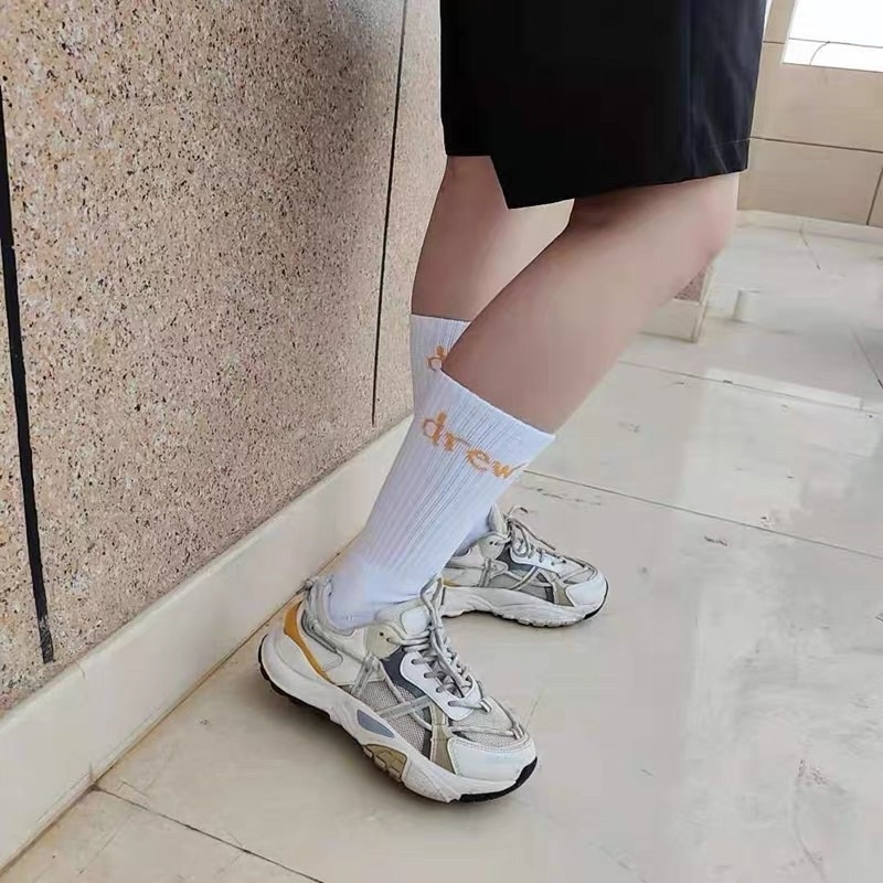 Drew house笑臉字母款襪子