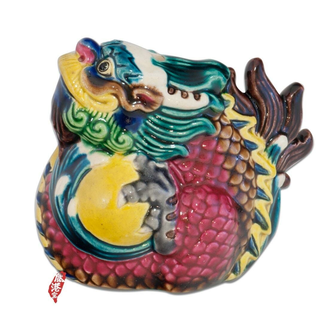 台灣國寶交趾陶｜中陶笛 祥龍