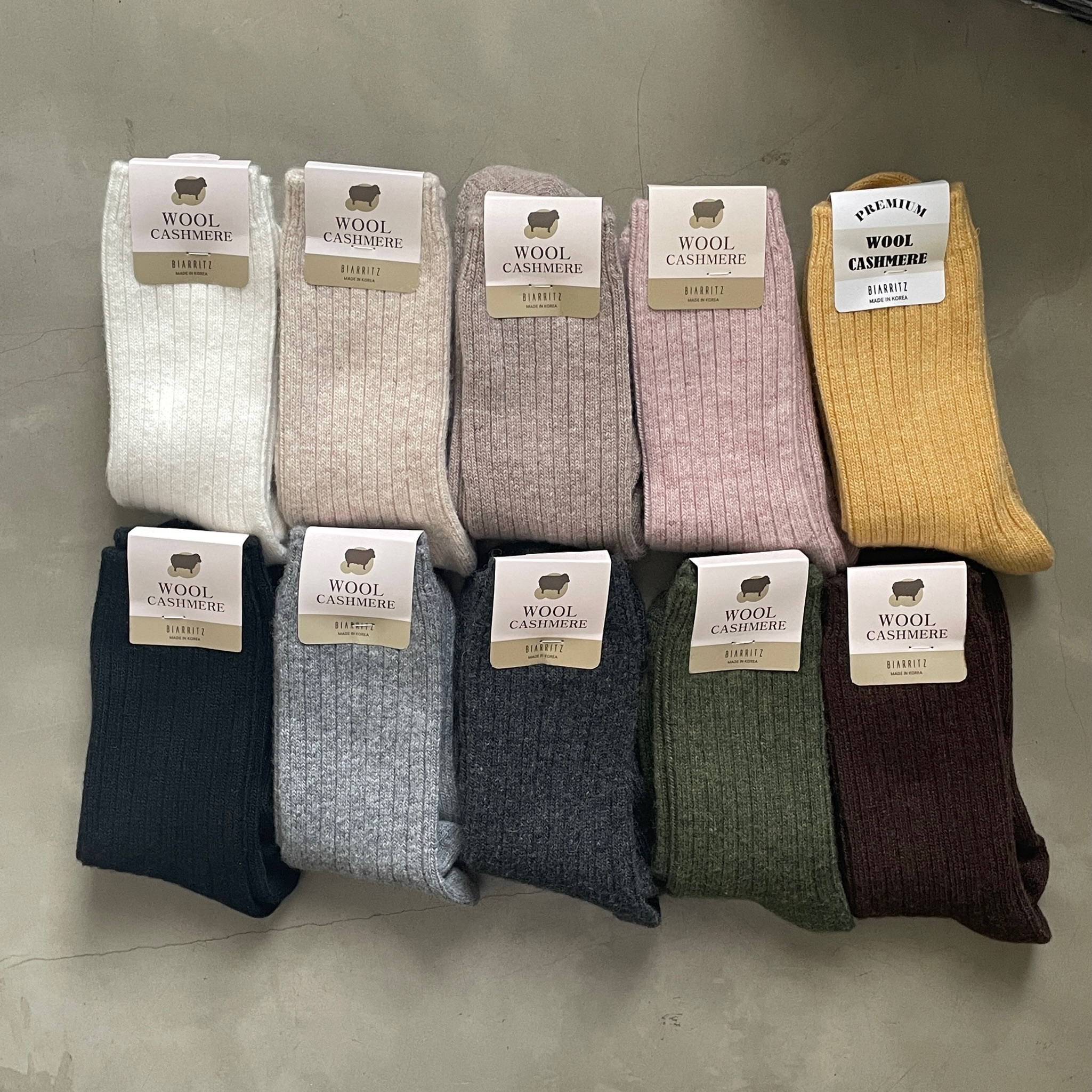 #預購 CASHMERE 羊毛襪 粗坑條 長襪