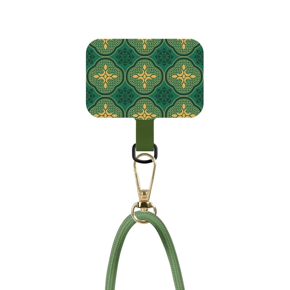 inblooom x The Hood Phone Strap With Patch 6.0mm/Begonia Glass Pattern/Vintage Green