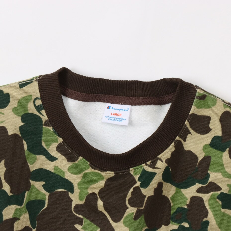 男款-CASUAL 森林迷彩內刷毛圓領衛衣-綠迷彩（C3-Y001-560）