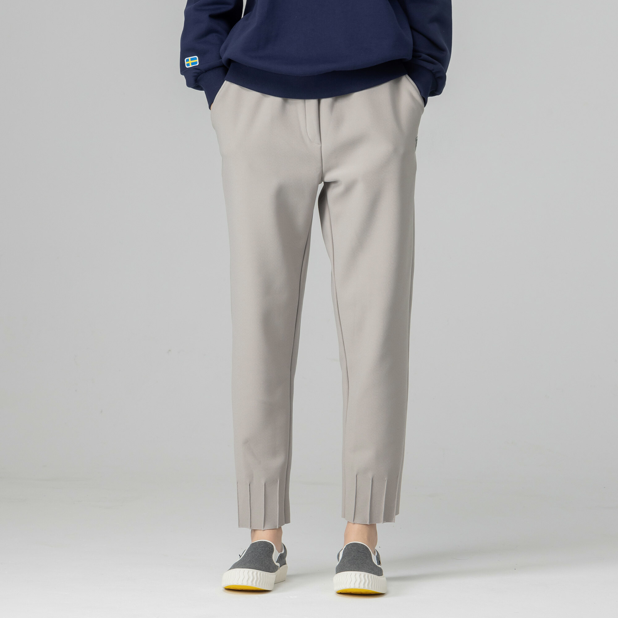 moz Swedish moose micro-bristle technology composite elastic casual pants-grey