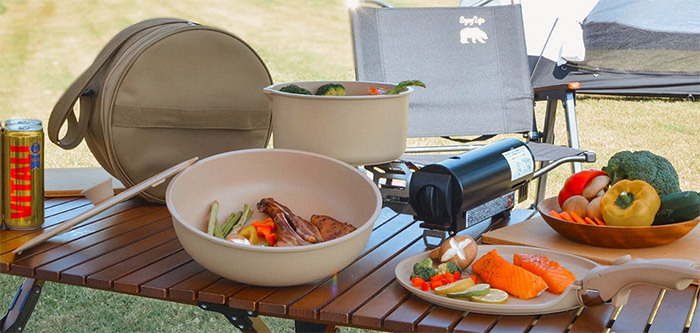 【仙德曼】露營鍋具組-不沾煎烤盤系列