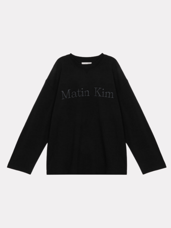 matin kim] Matin Typo Long Sleeve Top in Black 長袖上衣