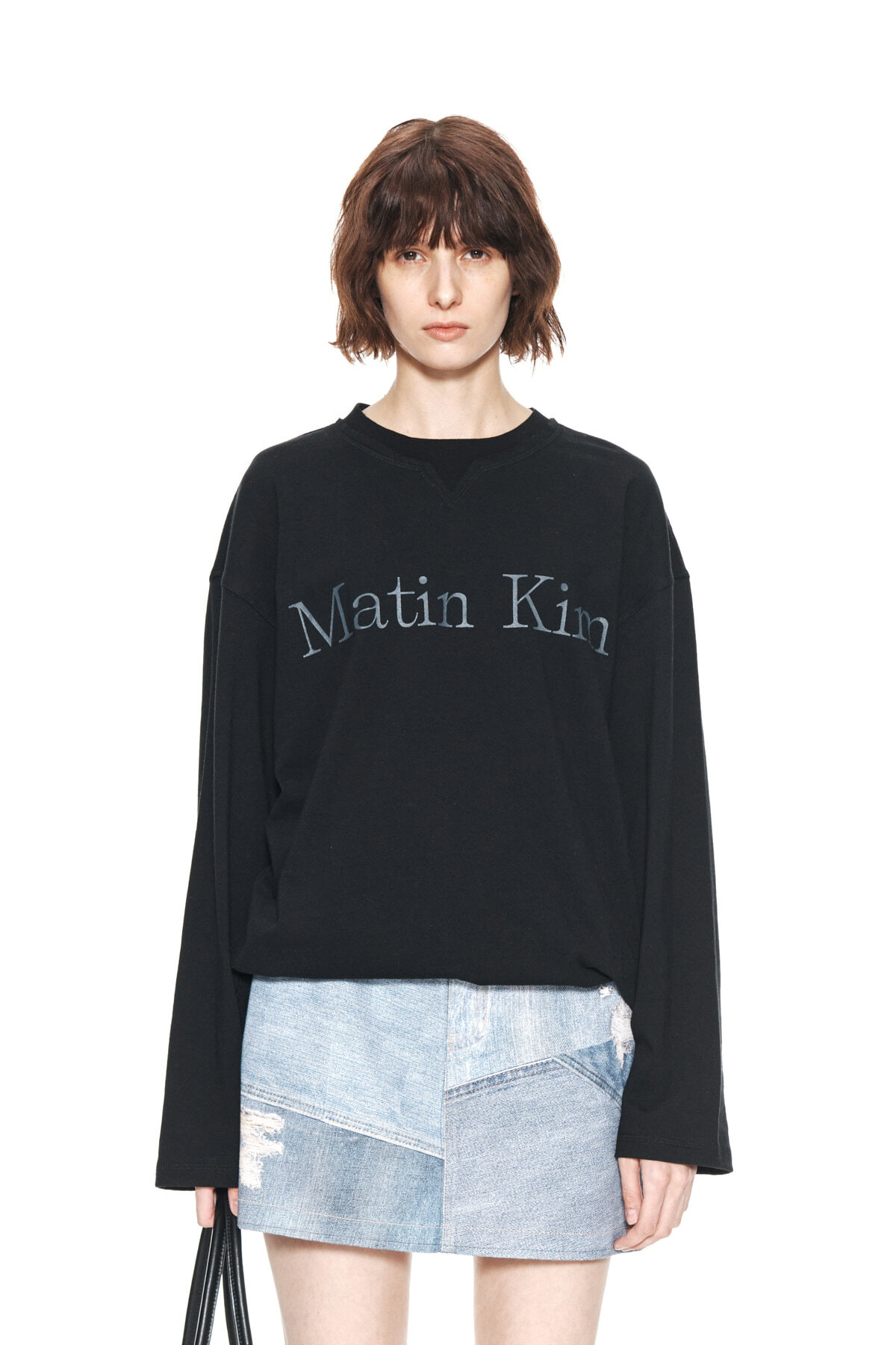 matin kim] Matin Typo Long Sleeve Top in Black 長袖上衣