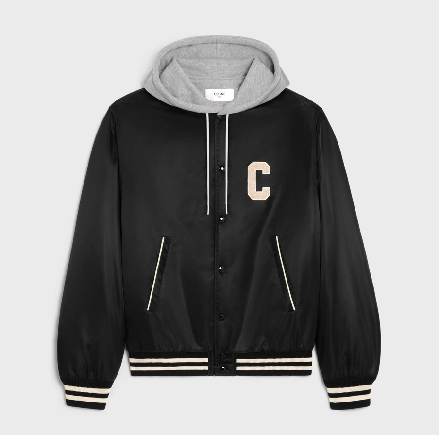 Celine oversized hooded teddy jacket in nylon
