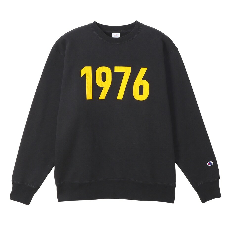 男款-CASUAL-1976圓領大學衛衣-黑色（ C3-Y004-090）