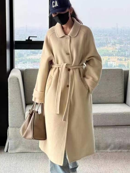 ᴋᴏʀᴇᴀ🇰🇷 <現貨> fu氣質款羊毛翻領收腰長版外套 (三色)