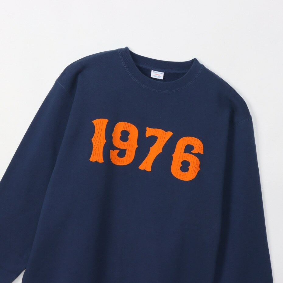 男款-CASUAL 1976圓領大學衛衣-深藍 （C3-Y004-370）