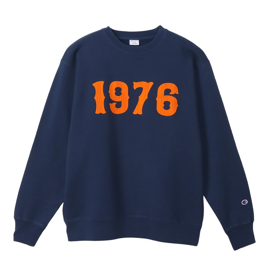 男款-CASUAL 1976圓領大學衛衣-深藍 （C3-Y004-370）