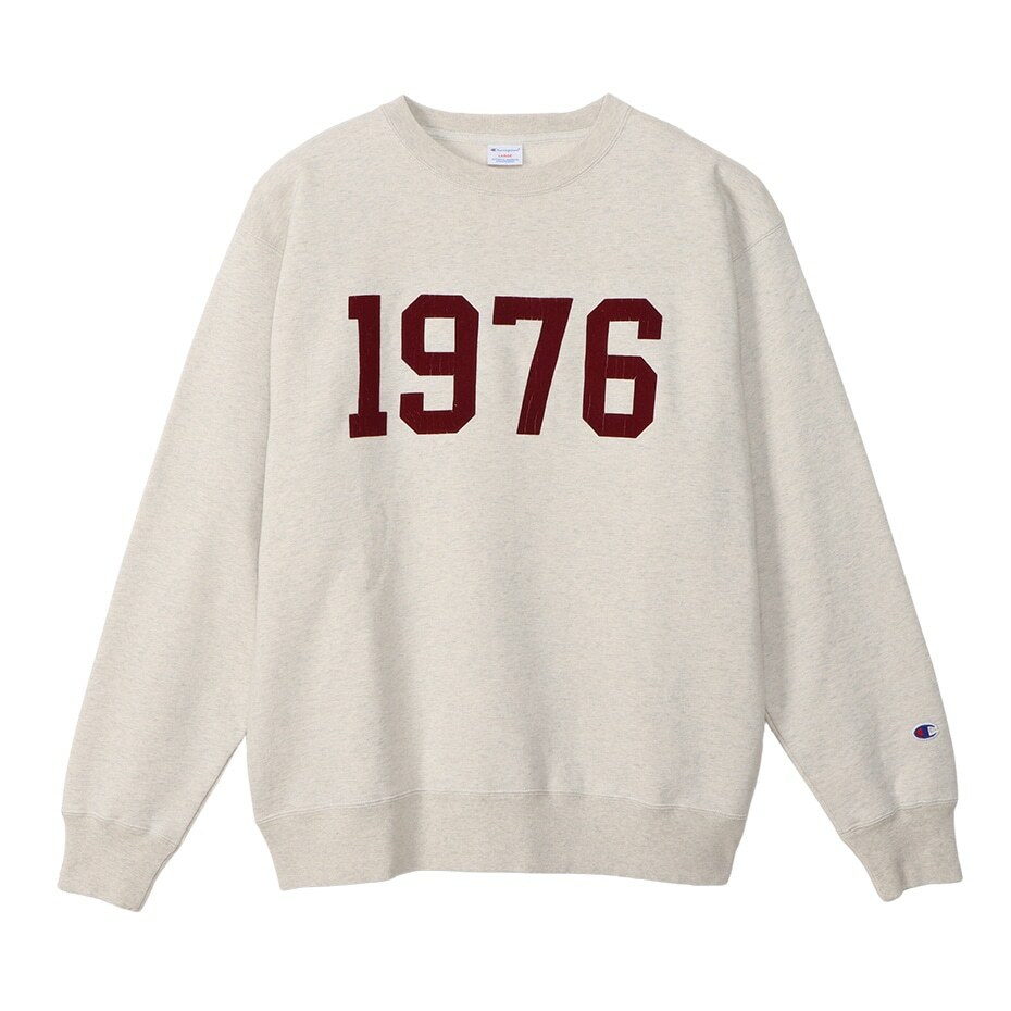 男款-CASUAL 1976圓領大學衛衣-米色（C3-Y004-810）