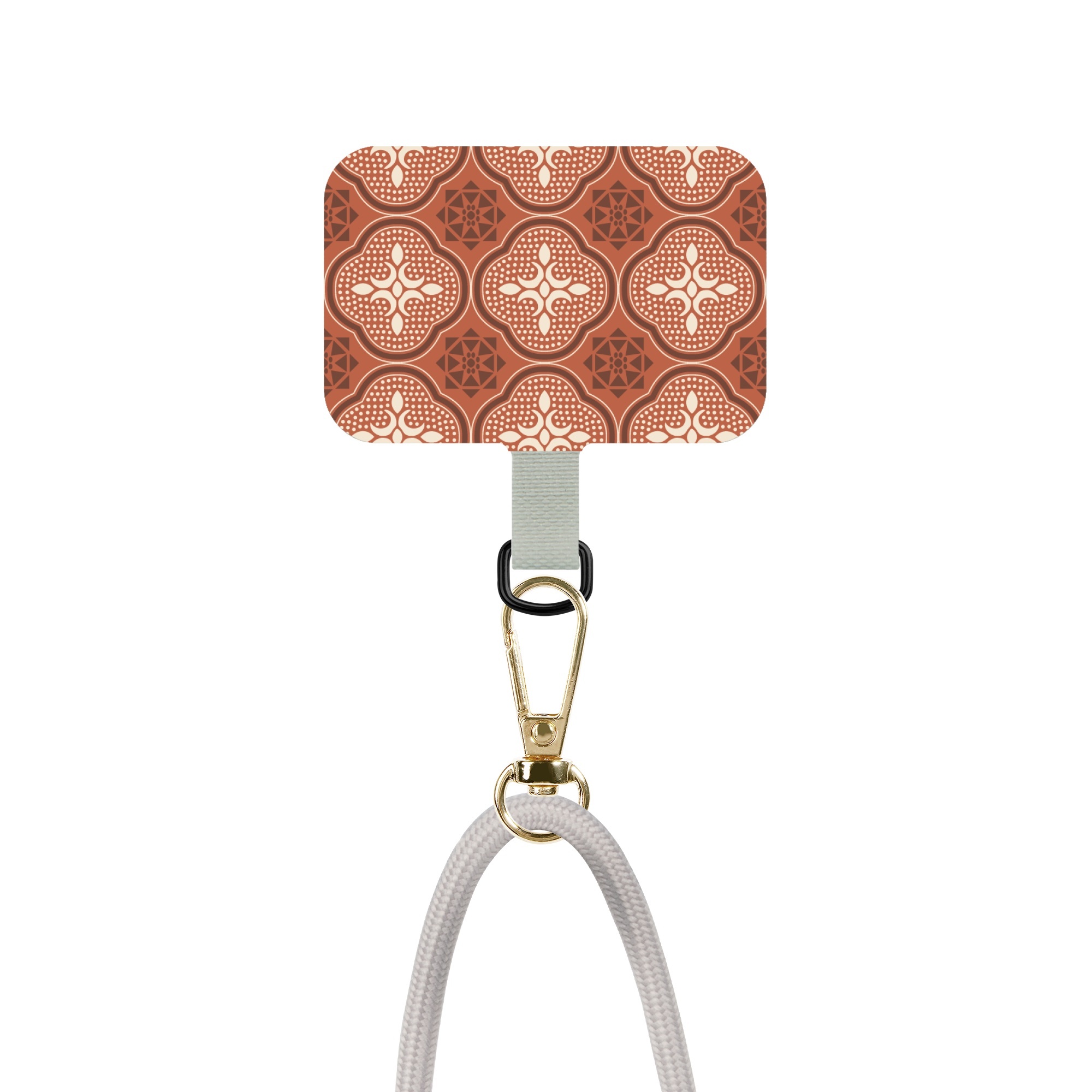 inblooom x The Hood Phone Strap With Patch 6.0mm/Begonia Glass Pattern/Deep Coral