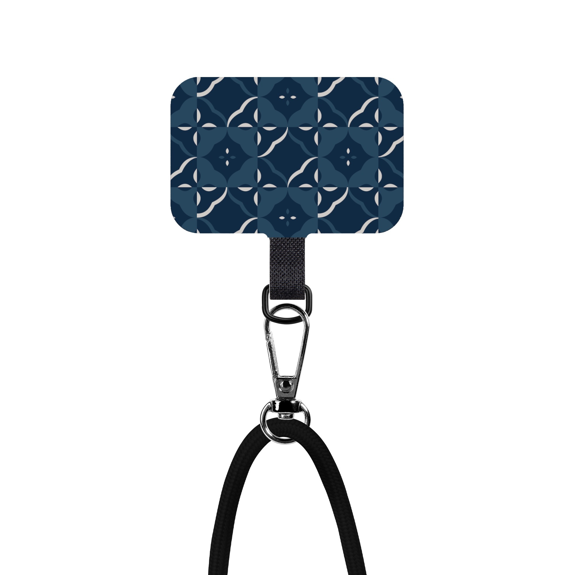 inblooom x The Hood Phone Strap With Patch 6.0mm/Begonia Glass Pattern No.8/Navy Blue