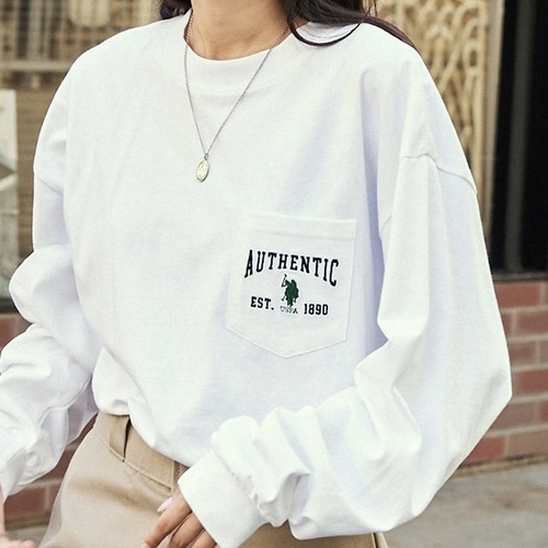 日本 U.S. POLO ASSN. 口袋 薄長袖 大學T