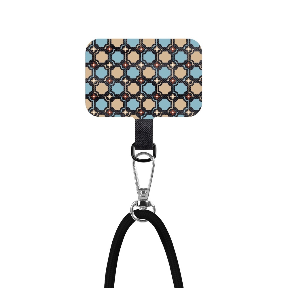 inblooom x The Hood Phone Strap With Patch 6.0mm/Old Ceramic Tile No.7/Pastel Yellow & Blue