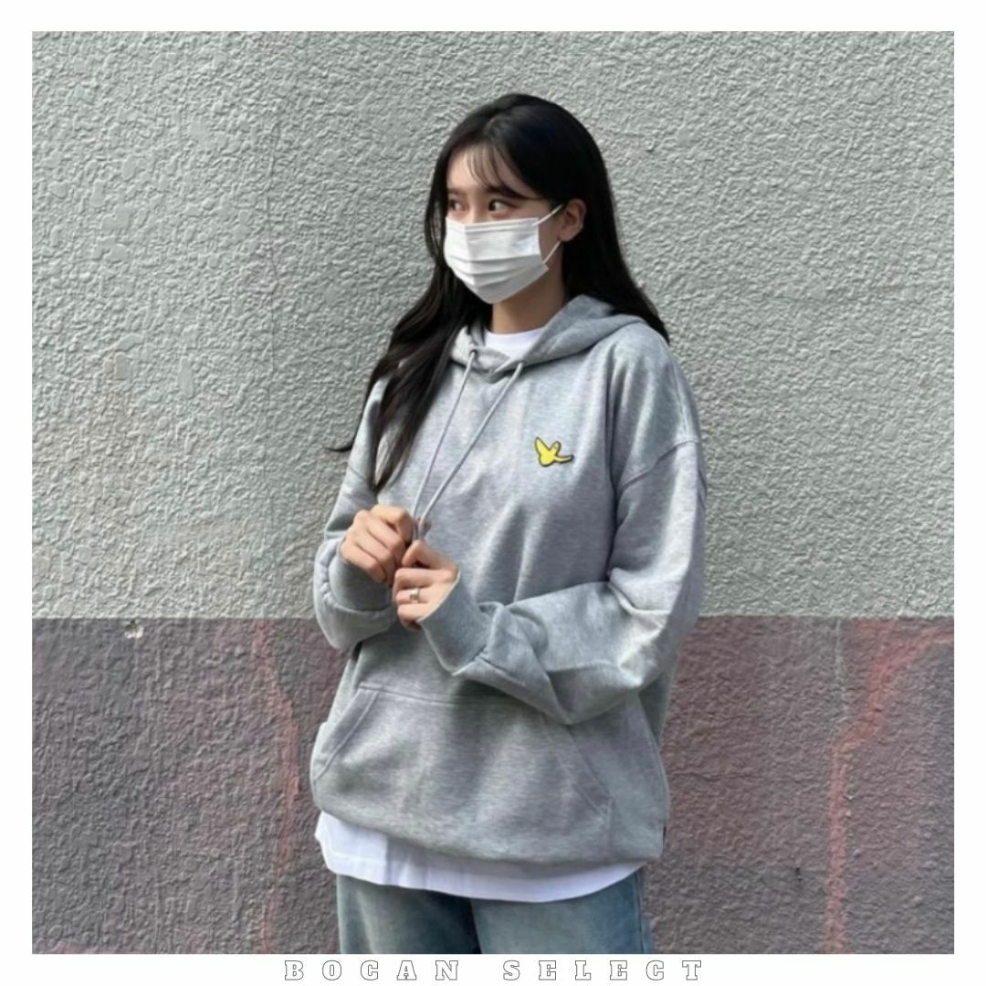 WHATITISNT 🇰🇷小飛人 小天使 帽Ｔ 刺繡 黑 灰