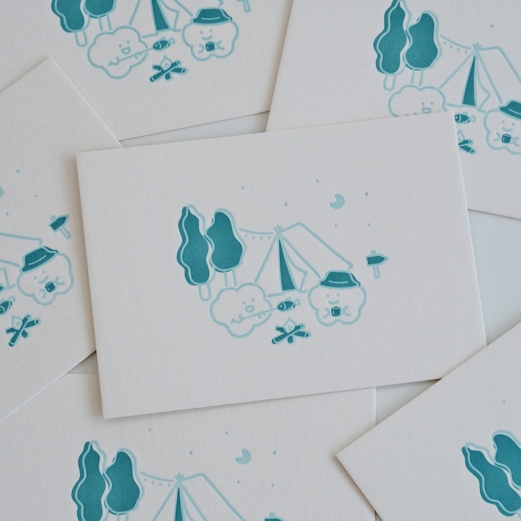 凸版印刷明信片 露營趣