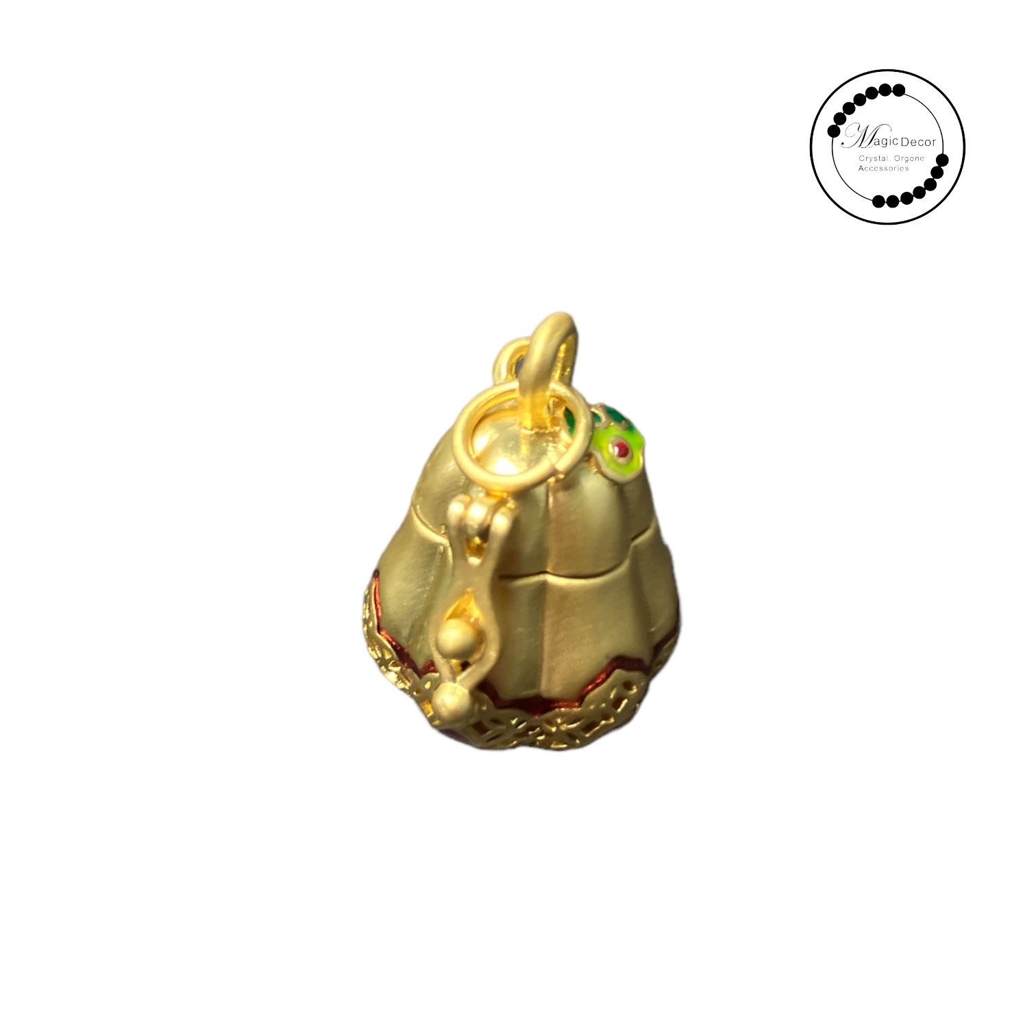 2340119-b77 琺瑯鏤空工藝聚寶壺吊飾（可擴香）