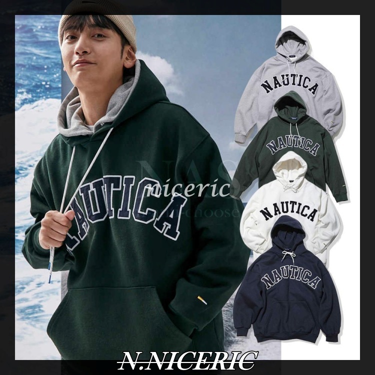 ［HAO NICE ] 日本正品🇯🇵NAUTICA ARCH LOGO SWEAT HOODIE 長谷川重磅字母帽T