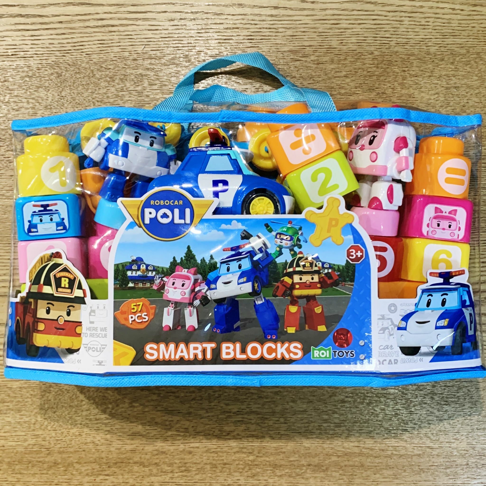 POLI波力57塊大顆粒積木 - 附透明手提袋