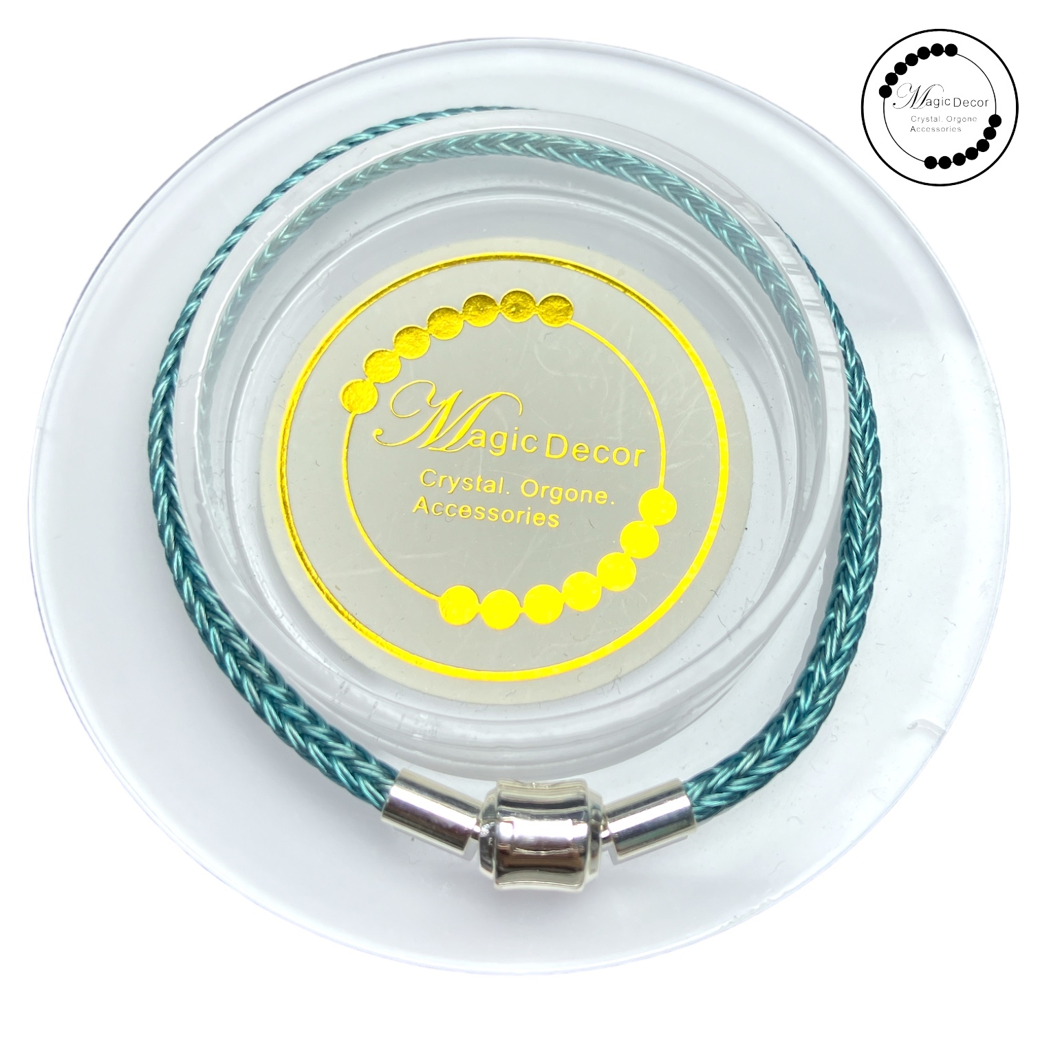 250628 - B17 Goology 幸運能量手繩 霧霾藍色（銀扣）