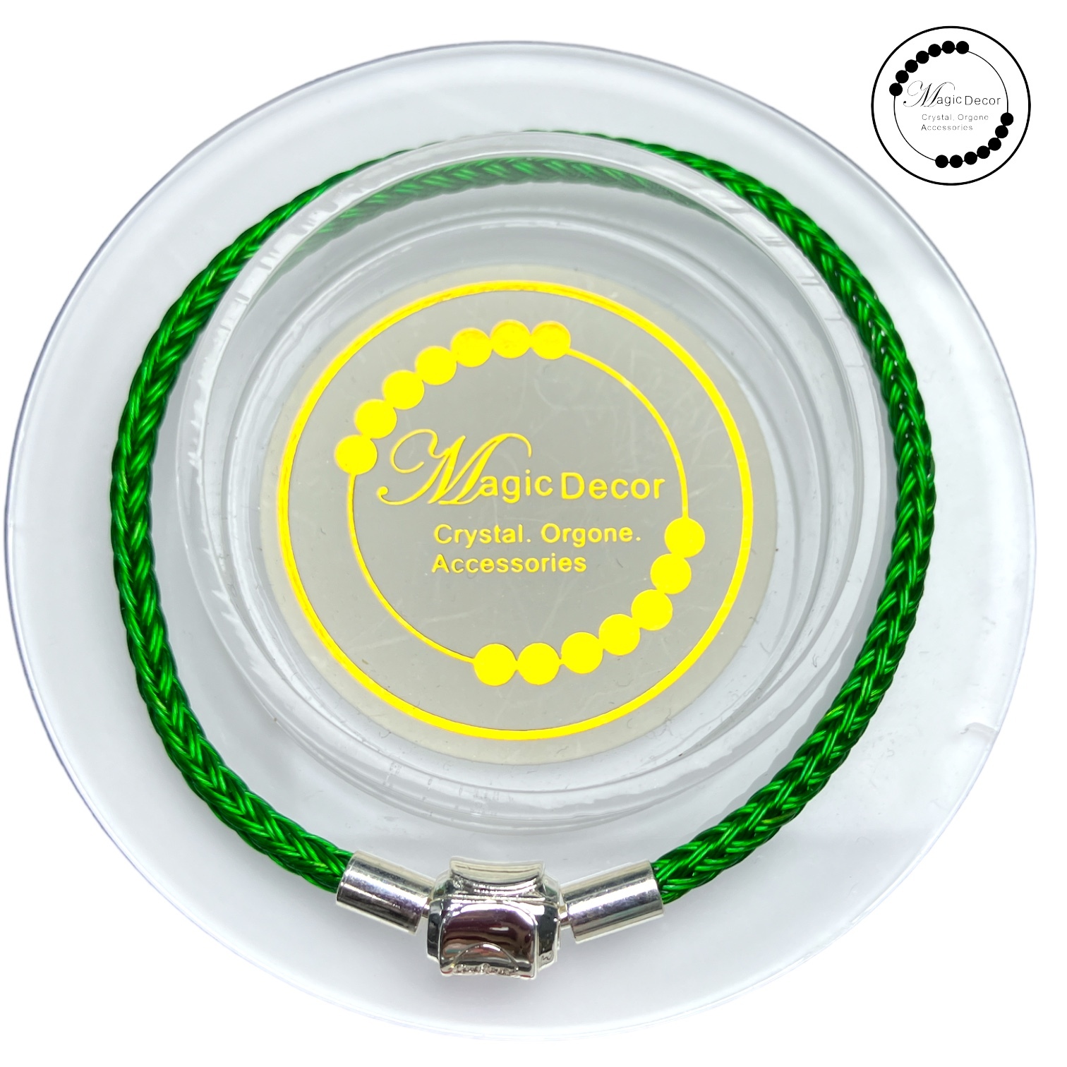 26031 Goology 幸運能量手繩 綠色（銀扣 ）