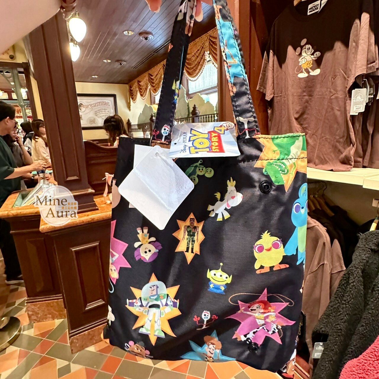 玩具總動員 Toy Story 滿版圖案 黑底 附提袋 折疊傘 -香港迪士尼樂園