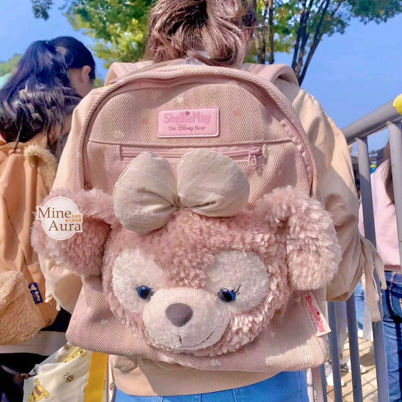 雪莉玫 ShellieMay 絨毛大頭 造型 後背包 -上海迪士尼樂園
